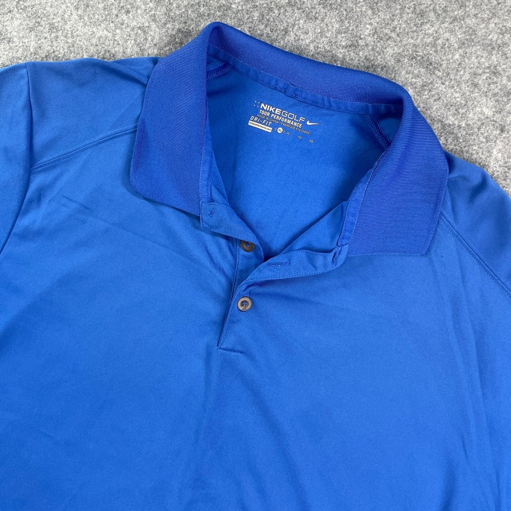 Nike Golf Tour Performance Mens Polo Shirt XL Blue Short Sleeve Athletic Fit